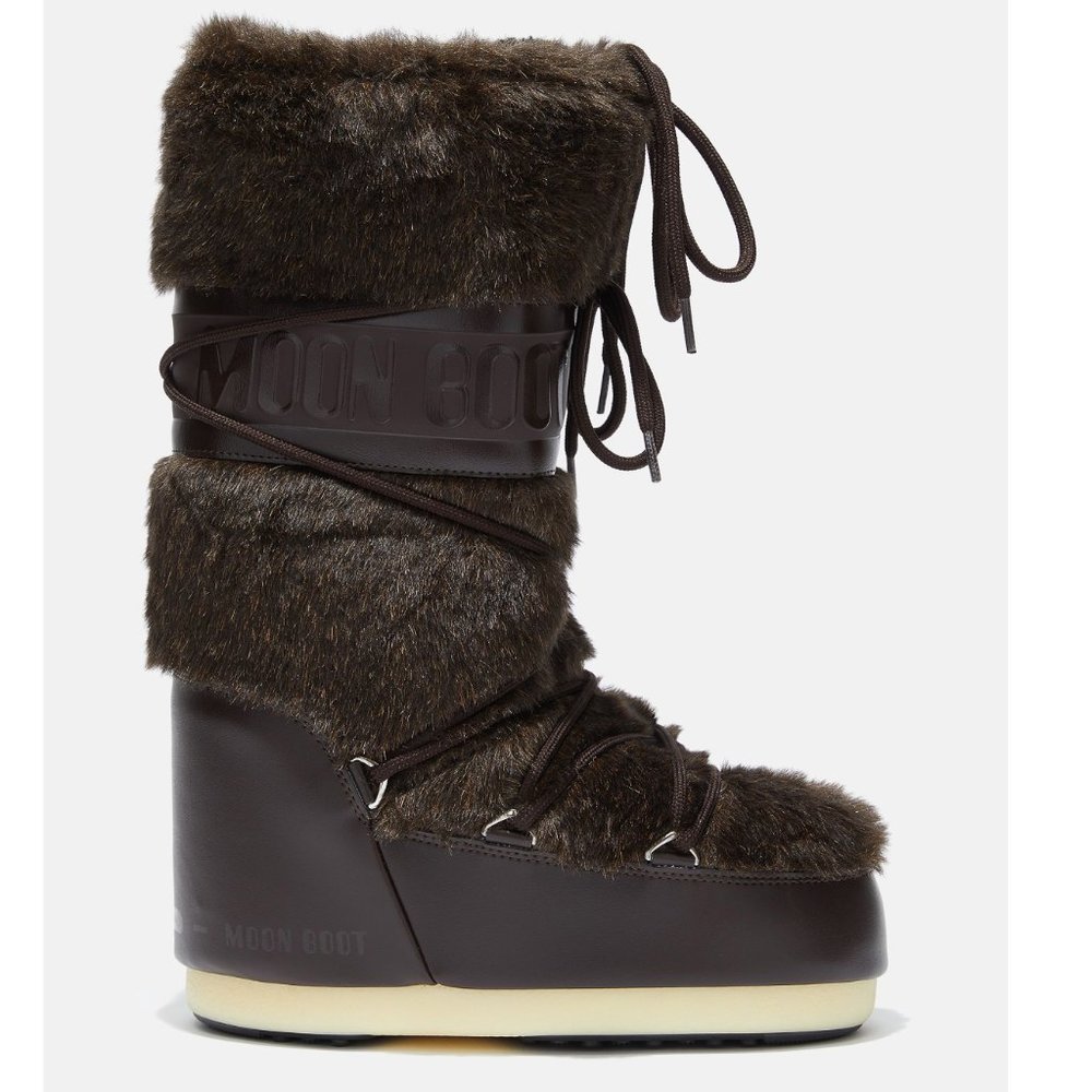 Moon Boot ICON BROWN FAUX-FUR BOOTS